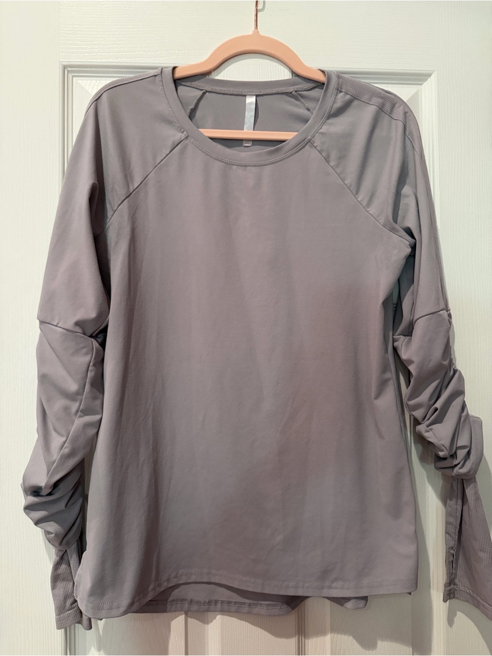 FABLETICS Women’s Athletic Long-Sleeve Ruched Sleeve Top - lavender